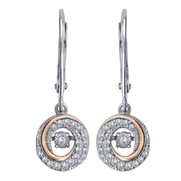 925 Silver Dangle Boucles d'oreilles avec Bijoux en Dancing